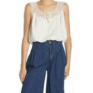 NWT Free People OB948212 Clover Croft Cropped Sleeveless Tank Size XS Oversized